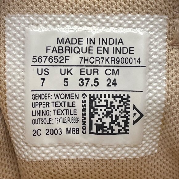 Converse All Star Women’s Light Brown Canvas Speckled Low Top Sneakers Size 7 - Picture 5 of 8